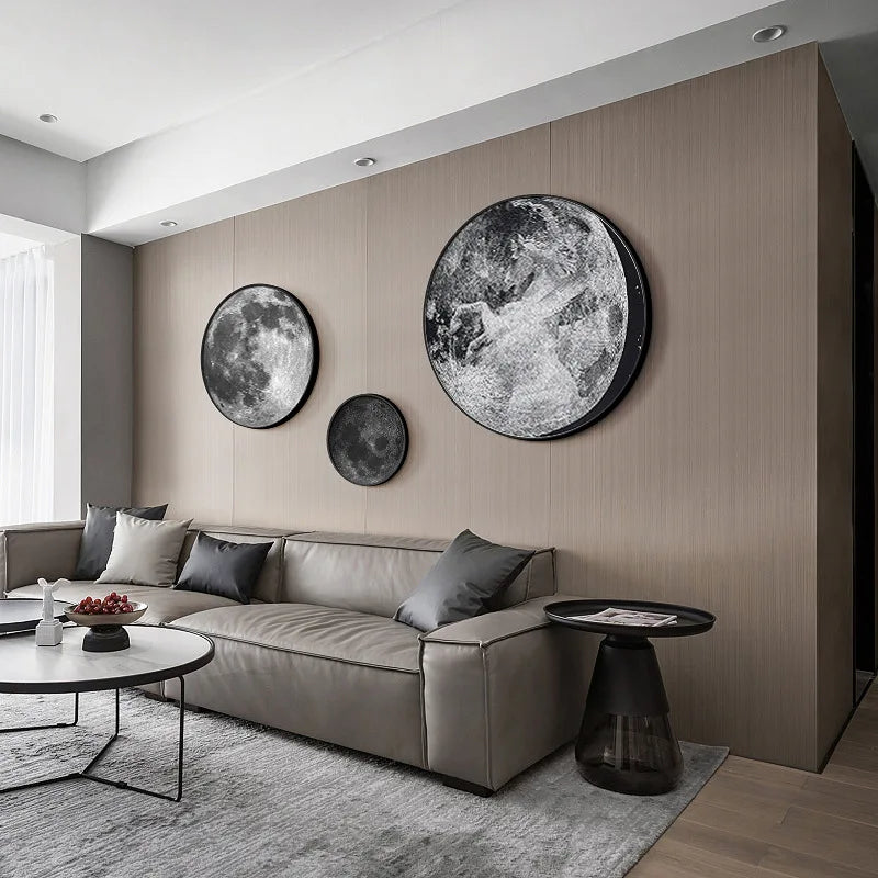 Moon Decoration Wall Lamp Nordic art mural Modern Design Style Lamp Bedroom Living Room Sofa Background Interior LED Night Light