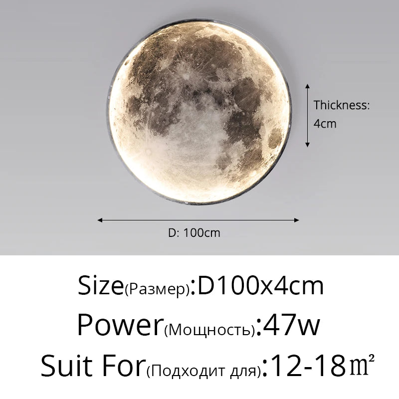 Moon Decoration Wall Lamp Nordic art mural Modern Design Style Lamp Bedroom Living Room Sofa Background Interior LED Night Light