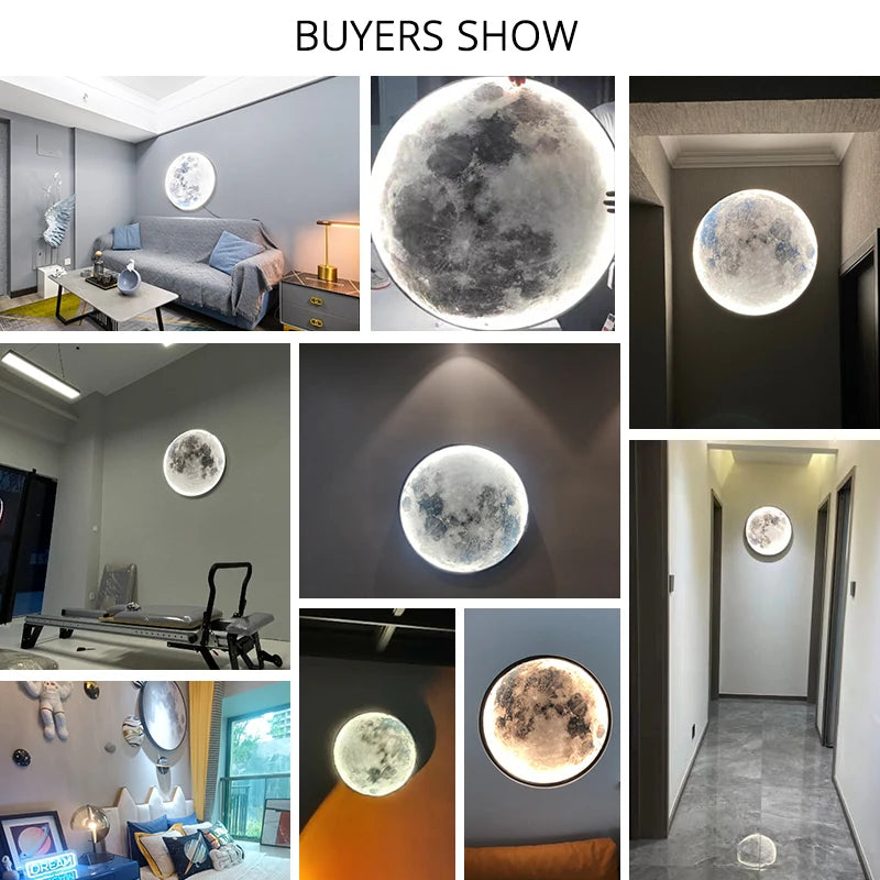 Moon Decoration Wall Lamp Nordic art mural Modern Design Style Lamp Bedroom Living Room Sofa Background Interior LED Night Light