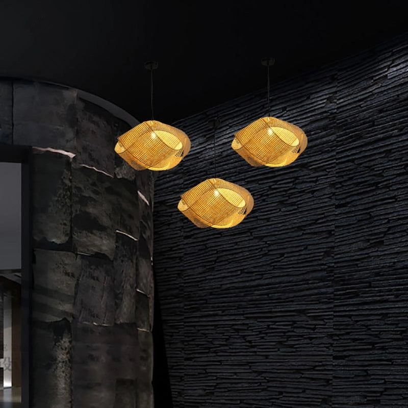 Nordic bamboo chandelier Japanese Tatami minimalist woven lamp Design For Living Room Bedroom Home Decorations loft chandelier