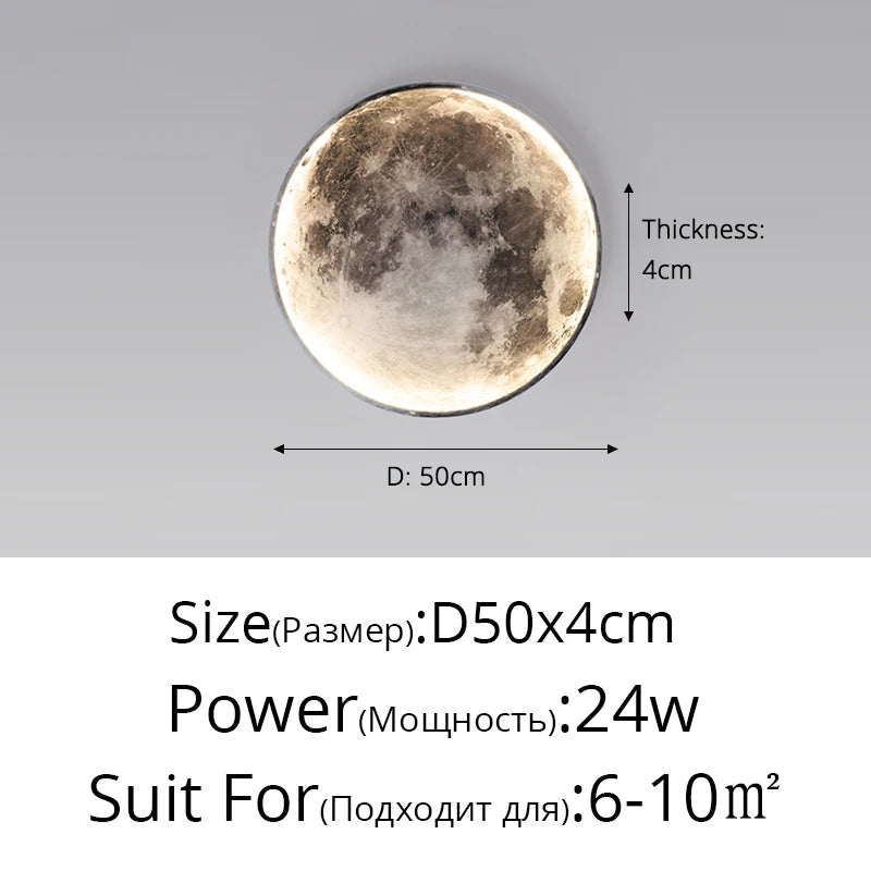 Moon Decoration Wall Lamp Nordic art mural Modern Design Style Lamp Bedroom Living Room Sofa Background Interior LED Night Light