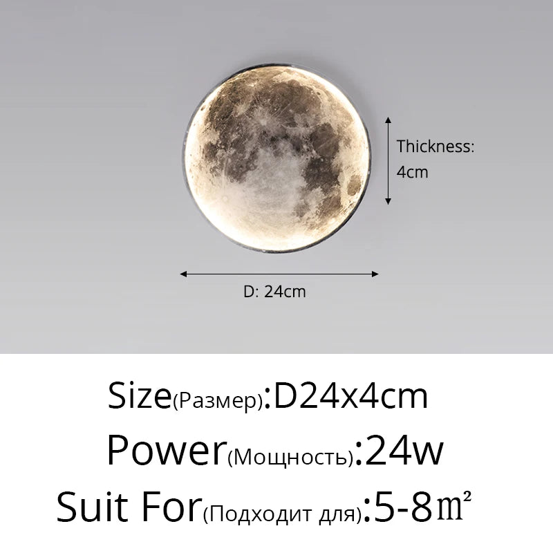 Moon Decoration Wall Lamp Nordic art mural Modern Design Style Lamp Bedroom Living Room Sofa Background Interior LED Night Light