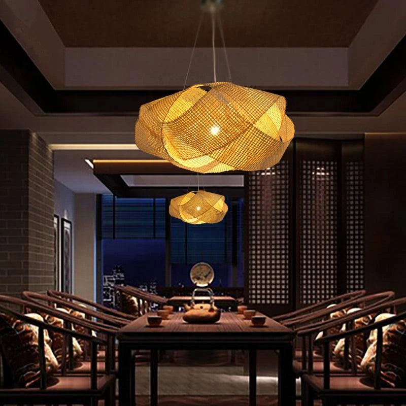 Nordic bamboo chandelier Japanese Tatami minimalist woven lamp Design For Living Room Bedroom Home Decorations loft chandelier