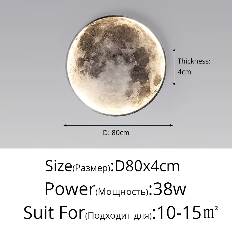 Moon Decoration Wall Lamp Nordic art mural Modern Design Style Lamp Bedroom Living Room Sofa Background Interior LED Night Light