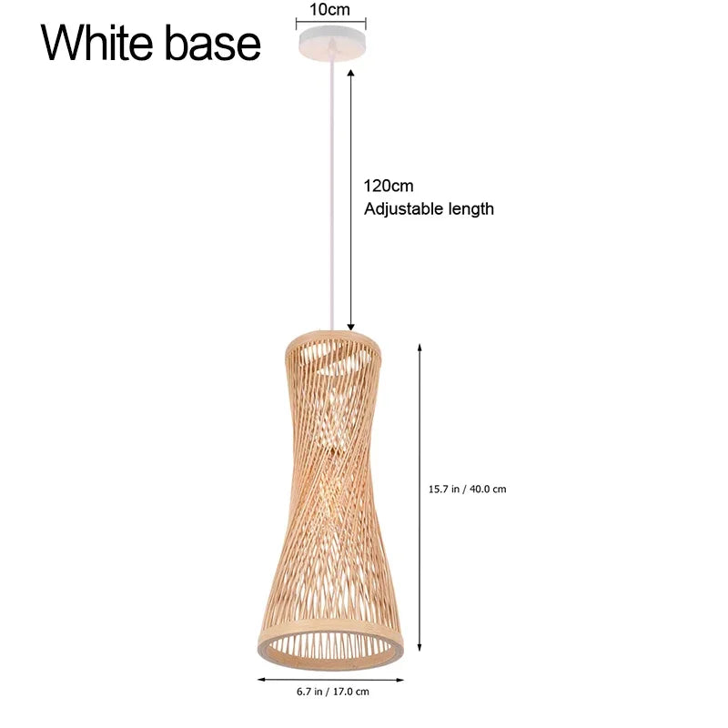 Japanese Bamboo Chandelier Chinese Style Rattan Woven Hanging Light Ceiling Lamp for Home Cafe Bar Decorate Restaurant Lighting