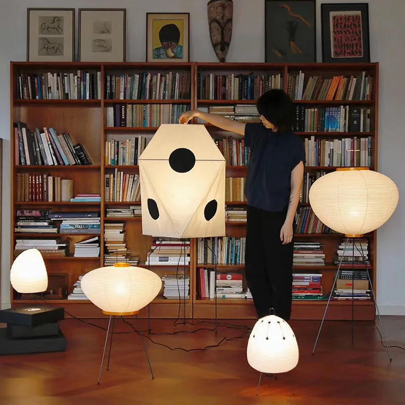 Japanese pendant lamp Designer Rice Paper Lights  noguchi lamp Living/Model Room Study Bar Cafe Coffee Salon bedside table lamp