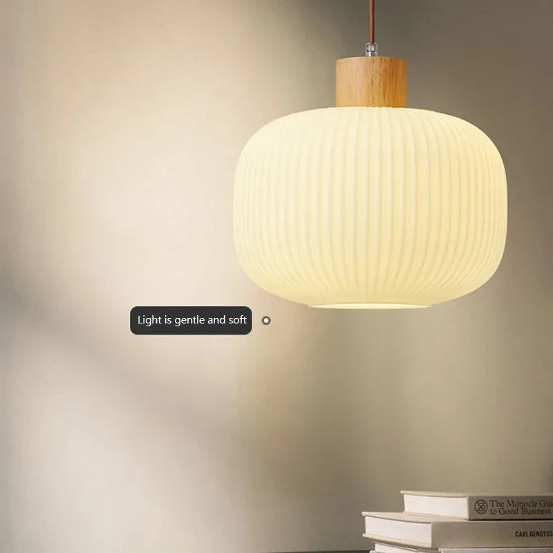 Modern Japanese Simplicity LED Pendant Light for Living Room Bedroom Dining Room Loft - Glass Hanging Lamp Home Decor