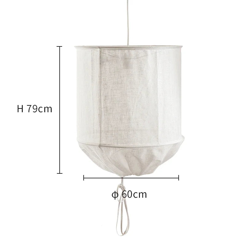 Ay illuminate Pendant Lamp Japanese Fabric Lantern Chandelier Wabi Sabi Style Living Dining Room Restaurant Hanging Lighting
