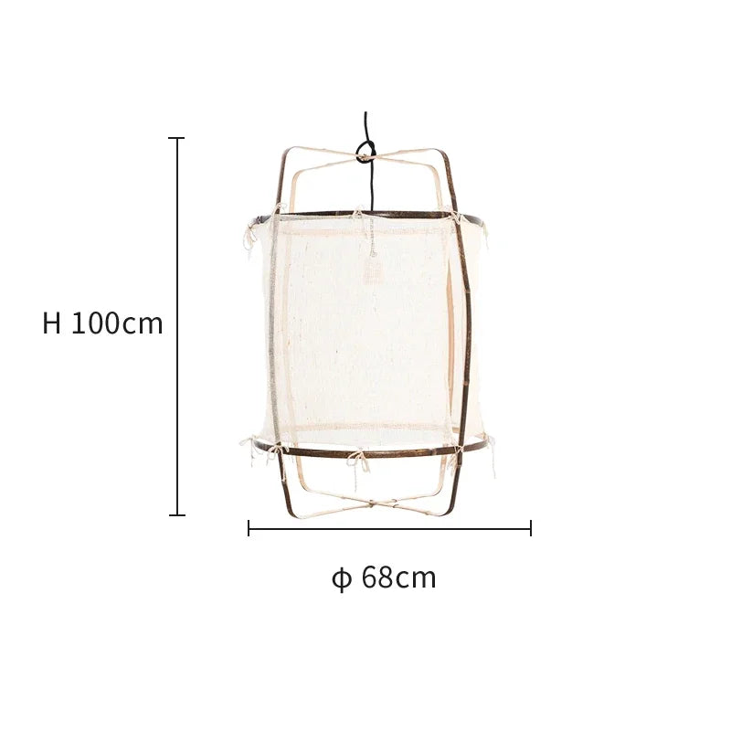 Ay illuminate Pendant Lamp Japanese Fabric Lantern Chandelier Wabi Sabi Style Living Dining Room Restaurant Hanging Lighting