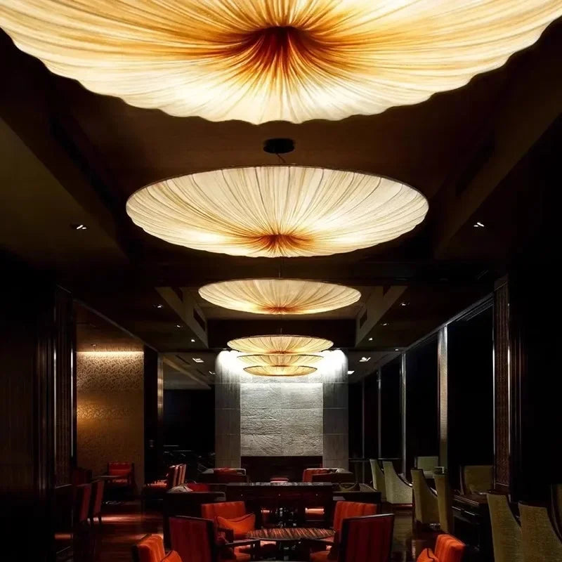 Japanese Wabi Sabi Cloth Pendant Light Bar Living Room B&B Bedroom Nordic Ceiling Chandelier Lighting Decor Lustre Hanging Lamps