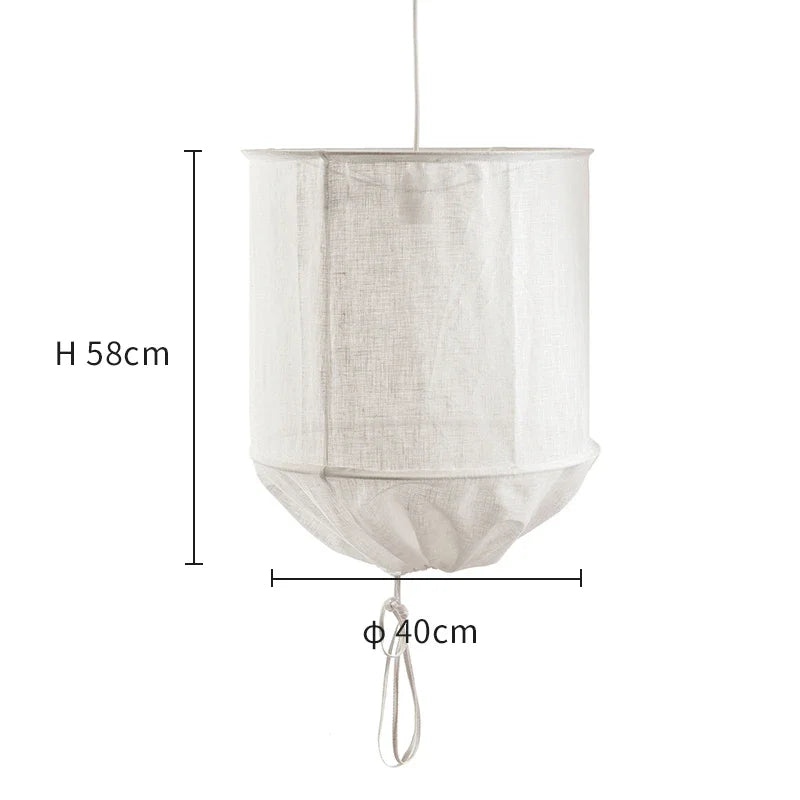 Ay illuminate Pendant Lamp Japanese Fabric Lantern Chandelier Wabi Sabi Style Living Dining Room Restaurant Hanging Lighting