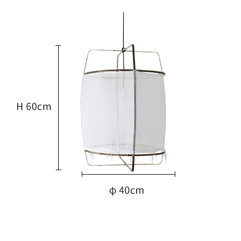 Ay illuminate Pendant Lamp Japanese Fabric Lantern Chandelier Wabi Sabi Style Living Dining Room Restaurant Hanging Lighting