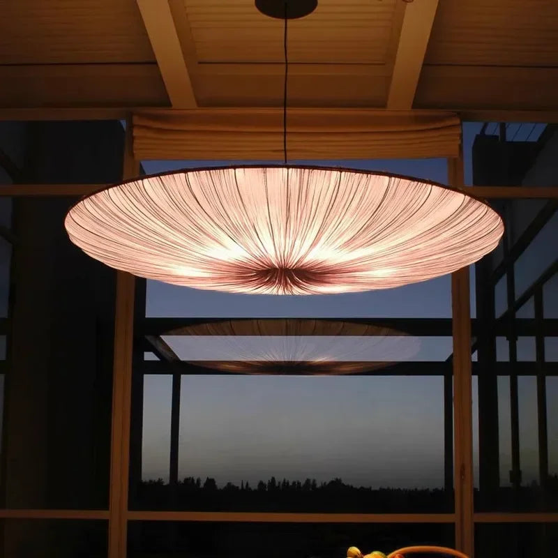 Japanese Wabi Sabi Cloth Pendant Light Bar Living Room B&B Bedroom Nordic Ceiling Chandelier Lighting Decor Lustre Hanging Lamps