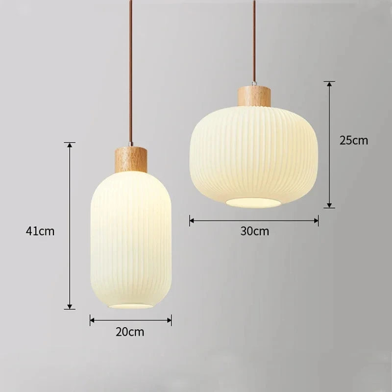 Modern Japanese Simplicity LED Pendant Light for Living Room Bedroom Dining Room Loft - Glass Hanging Lamp Home Decor
