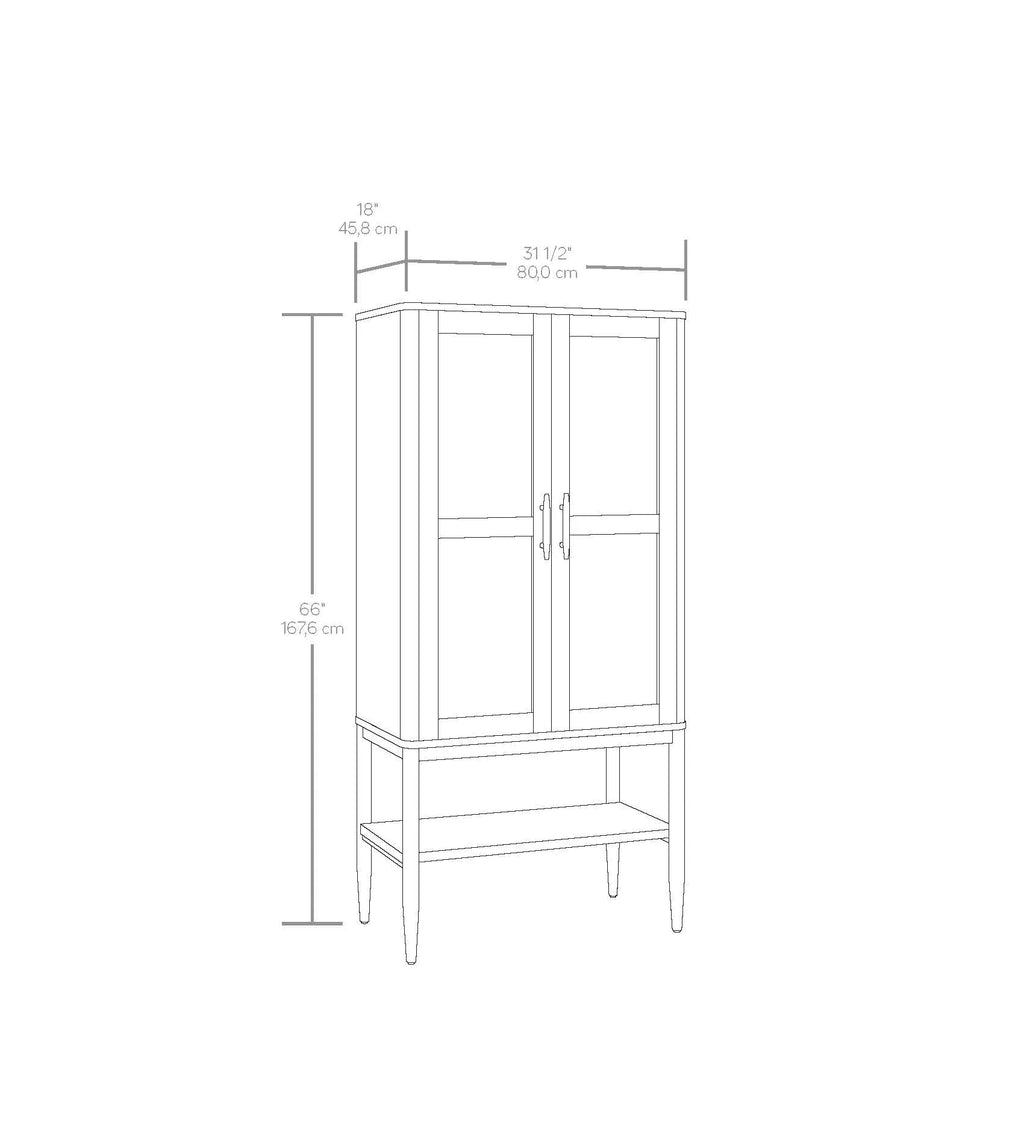 Springwood Caning Storage Accent Cabinet, Charcoal Finish