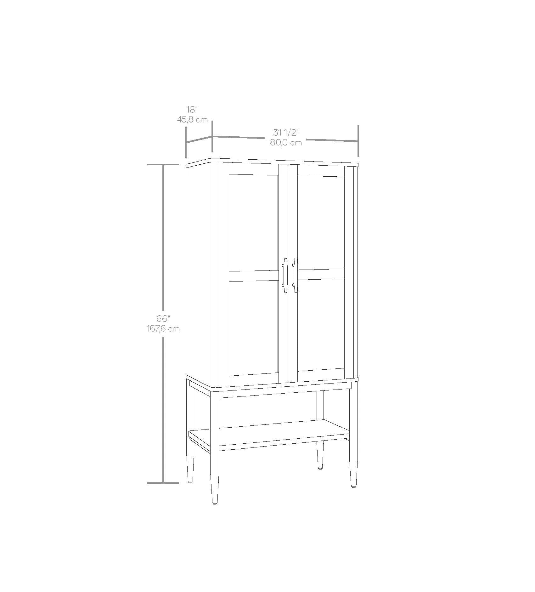 Springwood Caning Storage Accent Cabinet, Charcoal Finish