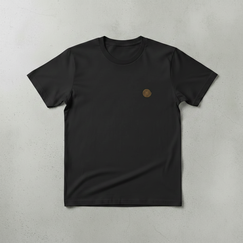 Only Real Love Is Light – schwarzes T-Shirt, nur Spirale